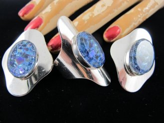1970s vintage 'cleopatra' atomic ring & earrings Sarah Coventry