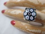 Vintage sterling silver millifiore ring by Caithness