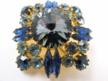Wide 1960s vintage damascene leaf bracelet
