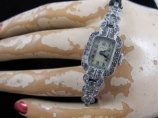 1937 sterling silver paste deco cocktail watch