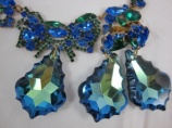 Statement czech glass bow pendant necklace earring set