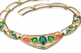 Vintage 1980s statement autumnal enamel necklace