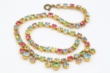 Vintage 1950s multicoloured pastel rhinestone necklace