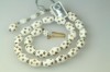 CASTLECLIFF white milk glass golden star vintage bridal necklace