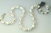 CASTLECLIFF white milk glass golden star vintage bridal necklace