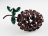 Vintage CHERRY japanned brooch signed TRIAD