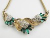 1950s Alfred Phillipe Crown Trifari emerald green baguette vintage necklace