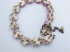 1950s RARE vintage lilac rhinestone thermoset heart necklace - BSK