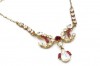 Edwardian faux ruby paste vintage necklace