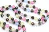 Vintage opera length 1940s glass bead necklace pastel colours