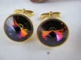 1960s original cerise rivoli stone vintage cufflinks