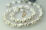 CASTLECLIFF white milk glass golden star vintage bridal necklace