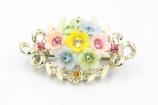 1950s plastic flower enamel posy brooch