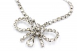 Vintage 1950s ice rhinestone bow wedding necklace